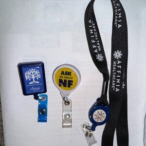 Lot of 3 Clip-On Retractable Badge ID Card Holder